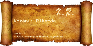 Kozányi Rikarda névjegykártya
