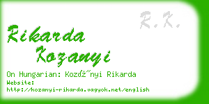 rikarda kozanyi business card